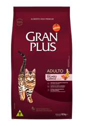 Ração Gran Plus Salmão E Arroz Para Gatos Adultos - 10,1Kg - 10,1 Kilos