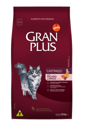 Ração Gran Plus Salmão Para Gatos Adultos Castrados - 10,1Kg - 10,1 Kilos