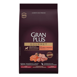 Ração Granplus Gourmet Cães Adultos Médio E Grande Sabor Salmão E Frango - 10,1Kg