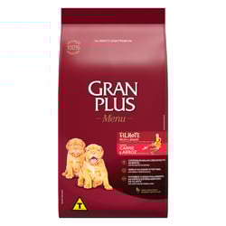 Ração Granplus Menu Filhotes Médios E Grandes Sabor Carne E Arroz - 3Kg - 3 Kilos