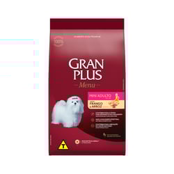 Ração Granplus Menu Sabor Frango E Arroz Para Cães Adultos De Porte Mini - 1Kg - 3 Kilos