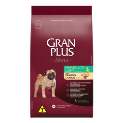 Ração Light Granplus Menu Sabor Frango E Arroz Para Cães Mini Adultos - 3Kg - 3 Kilos