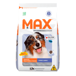 Ração Max Carne E Arroz Para Cães Adultos De Raças Médias E Grandes - 3Kg - 3 Kilos