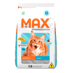 Ração Max Gatos Adultos Castrados Sabor Frango - 3Kg - 1 Kilo