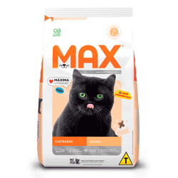Ração Max Gatos Castrados Sabor Salmão - 3Kg - 1 Kilo