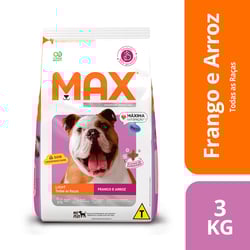 Ração Max Light Sabor Frango E Arroz Para Cães Adultos - 3Kg - 3 Kilos