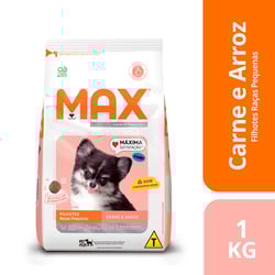 Ração Max Para Cães Filhotes Raças Pequenas Sabor Carne E Arroz - 3Kg - 1 Kilo