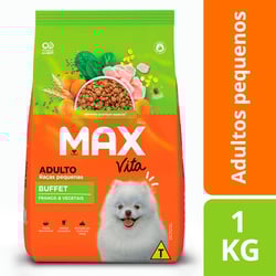 Ração Max Vita Buffet Frango E Vegetais Para Cães Adultos De Porte Pequeno - 1 Kilo