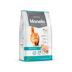 Ração Monello Bolas De Pelos Para Gatos Adultos Sabor Frango E Peixe - 1 Pacote - 1 Kilo
