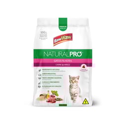 Ração Natural Pro Baw Waw Sabor Carne E Arroz 1Kg Para Gatos Filhotes
