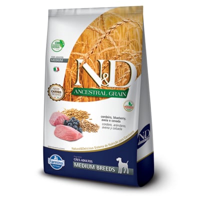 Ração N&D Ancestral Para Cães Adultos Médios Cordeiro - 10,1Kg - 10,1 Kilos