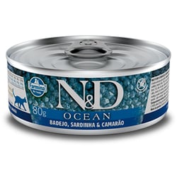 Ração N&D Para Gatos Ocean Badejo, Sardinha E Camarão - 80G