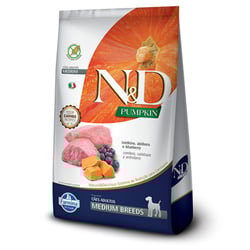 Ração N&D Pumpkin Cães Adultos Raças Médias Cordeiro 2,5Kg - 1 Unidade - 2,5 Kilos