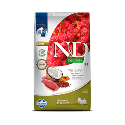 Ração N&D Quinoa Pele E Pelo Para Cães Adultos Raças Mini Pato - 2,5Kg