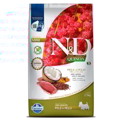 Ração N&D Quinoa Pele & Pelo Sabor Pato Para Cães Adultos Mini - 2,5Kg
