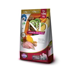 Ração Nd Tropical Selection Frango Para Cães Adultos Medium E Maxi - 12Kg - 10kg + 2kg Grátis