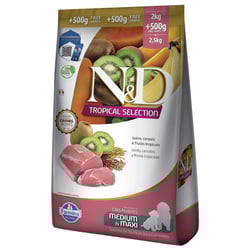 Ração N&D Tropical Selection Para Cães Filhotes De Porte Médio E Grande Sabor Suíno - 2,5Kg - 2kg + 500g Grátis