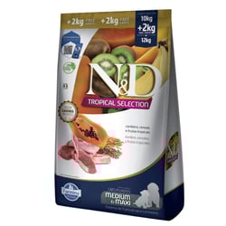 Racao Nd Tropical Selection Para Caes Puppy Medium E Maxi Cordeiro Leve 12Kg E Pague 10Kg - 10kg + 2kg Grátis