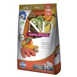 Ração Nd Tropical Selection Salmão Para Cães Adultos Medium E Maxi - 12Kg (Leve E Pague 10Kg) - 10kg + 2kg Grátis