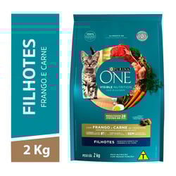 Ração Nestlé Purina One Filhotes Sabor Frango E Carne Para Gatos - 1Kg - 2 Kilos