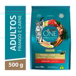 Ração Nestlé Purina One Frango E Carne Para Gatos Adultos - 500 Gramas