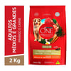 Ração Nestlé Purina One Para Cães Adultos De Porte Médio E Grande Sabor Frango E Carne 2Kg - 1 Unidade