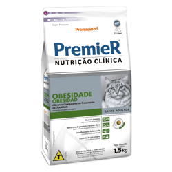 Ração Nutrição Clínica Obesidade Premier Para Gatos Adultos - 1,5Kg