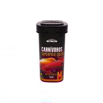 Ração Nutricon Premium Carnívoros Superfície Color M Para Peixes - 225G