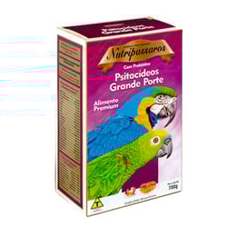 Ração Nutripássaros Premium Para Psitacídeos De Grande Porte 700G - 1 Pacote