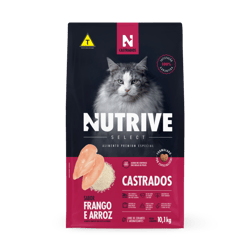 Ração Nutrive Frango E Arroz Para Gatos Castrados - 10,1Kg