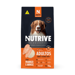 Ração Nutrive Select Adulto Médio E Grande Porte Sabor Frango E Arroz 2,5Kg - 1 Unidade