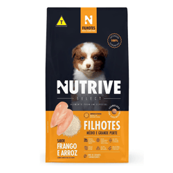Ração Nutrive Select Para Filhotes Médio E Grande - Frango E Arroz 15Kg