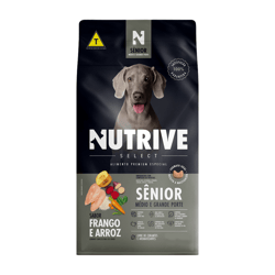 Ração Nutrive Select Senior Frango E Arroz Para Cães Médios E Grandes - 15Kg