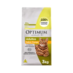 Ração Optimum Adulto Frango Para Gatos - 3Kg - 3 Kilos
