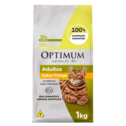 Ração Optimum Gatos Adultos Frango - 1Kg - 1 Kilo