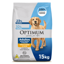 Ração Optimum Para Cães Adultos De Raças Médias E Grandes - 15Kg - 15 Kilos