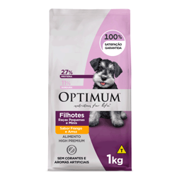 Ração Optimum Para Cães Filhotes De Raças Pequenas E Minis - Frango E Arroz - 1Kg