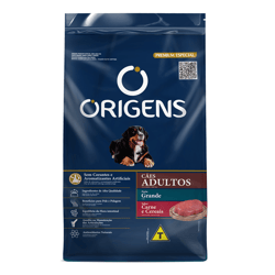 Ração Origens Carne E Cereais Para Cães Adultos De Raças Grandes - 15Kg - 15 Kilos