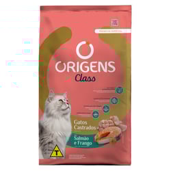 Ração Origens Class Sabor Salmão E Frango Para Gatos Castrados - 10,1Kg