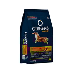 Ração Origens Energy Frango E Cereais Para Cães Adultos 15Kg