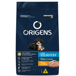 Ração Origens Frango E Cereais Para Cães Filhotes De Raças Médias E Grandes - 3Kg - 15 Kilos