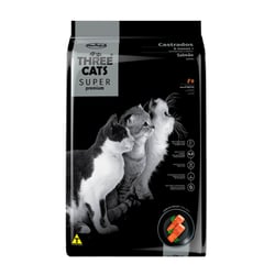 Ração Para Gatos Castrados Three Cats Salmão - 3Kg