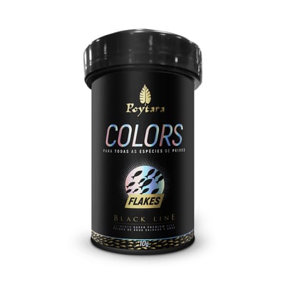 Ração Para Peixes Poytara Colors Flakes Black Line - 10G - 10 Gramas