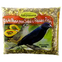 Ração Para Sabiá E Pássaro Preto Nutripássaros Com Mamão - 500G