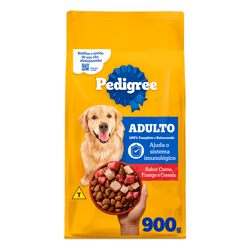 Ração Pedigree Cães Adultos Médios E Grandes Carne, Frango E Cereais - 15Kg - 900 Gramas