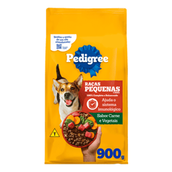 Ração Pedigree Cães Adultos Pequeno Porte Sabor Carne E Vegetais - 900G - 900 Gramas