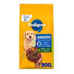 Ração Pedigree Carne E Vegetais Para Cães Adultos De Raças Médias E Grandes - 900G - 900 Gramas