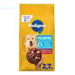 Ração Pedigree Carne Frango Cereais 2,7Kg Para Cães Filhotes De Porte Médio E Grande - 2,7 Kilos