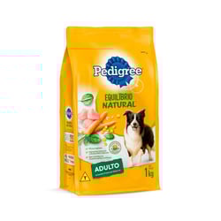 Ração Pedigree Equilíbrio Natural Para Cães Adultos De Raças Médias E Grandes - 1 Unidade - 1 Kilo