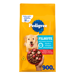 Ração Pedigree Para Cães Filhotes De Porte Médio E Grande Sabor Carne, Frango E Cereais - 2,7Kg - 900 Gramas